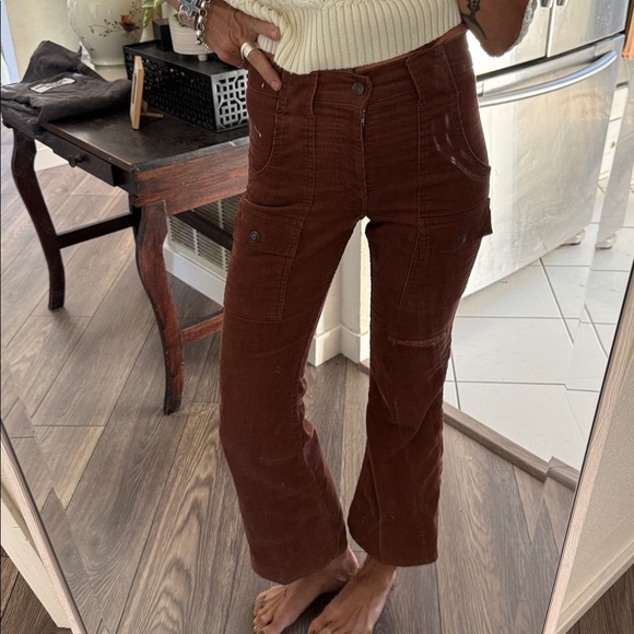 RARE Vintage Levi Brown Corduroy Pants kickflare Big E white tab - Picture 9 of 16